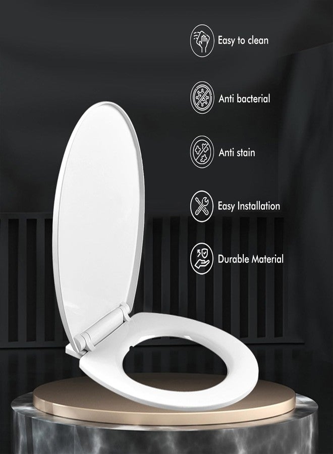 آي ستار مقعد مرحاض غربي من iSTAR | مقعد مرحاض للمرحاض | غطاء مقعد مرحاض غربي | يناسب معظم المراحيض القياسية EWC | غطاء مقعد للمرحاض EWC - شكل بيضاوي (أبيض لامع) - Image 5